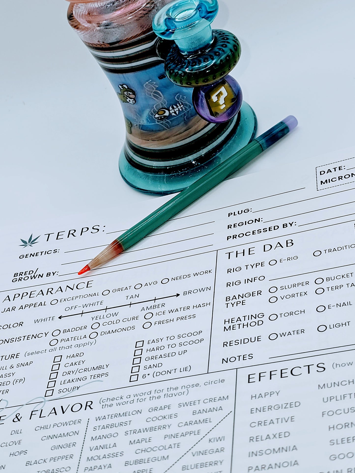 Terp Tracker for Concentrates (8.5 x 11")